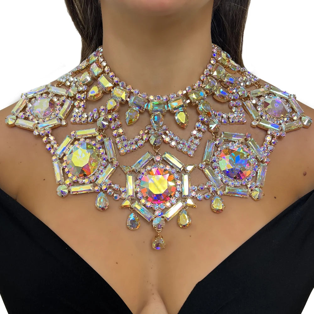 AB Color Geometric Necklace