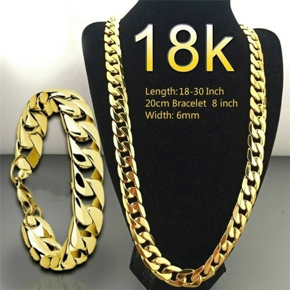 LLX Men 18K Gold Necklace Fashion Men