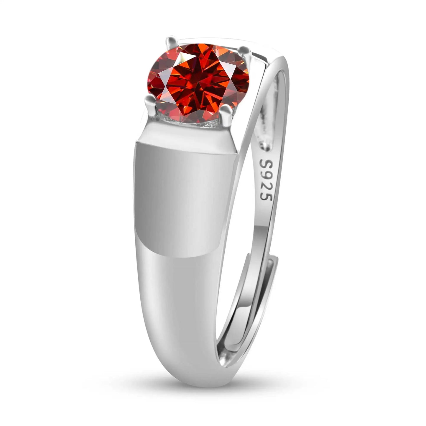1 Carat Real Moissanite Men's Ring S925 Sterling Silver