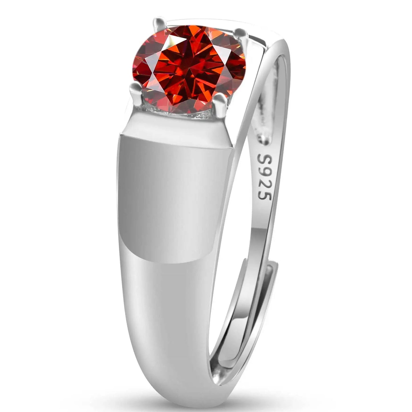 1 Carat Real Moissanite Men's Ring S925 Sterling Silver