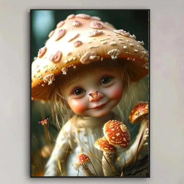 Diamond Painting Cartoon Girl Flower