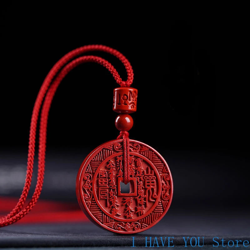 Natural Raw Ore Cinnabar Mountain Ghosts Spend Money on Pendants,