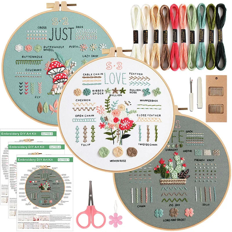 3 Piece Embroidery Starter Kit for DIY Crafter