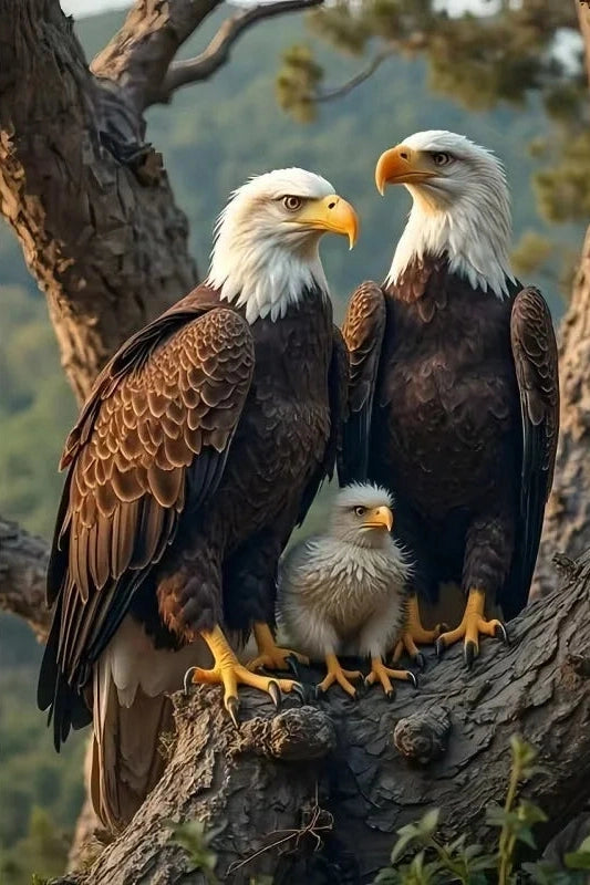 Diamond Embroidery Eagle Family
