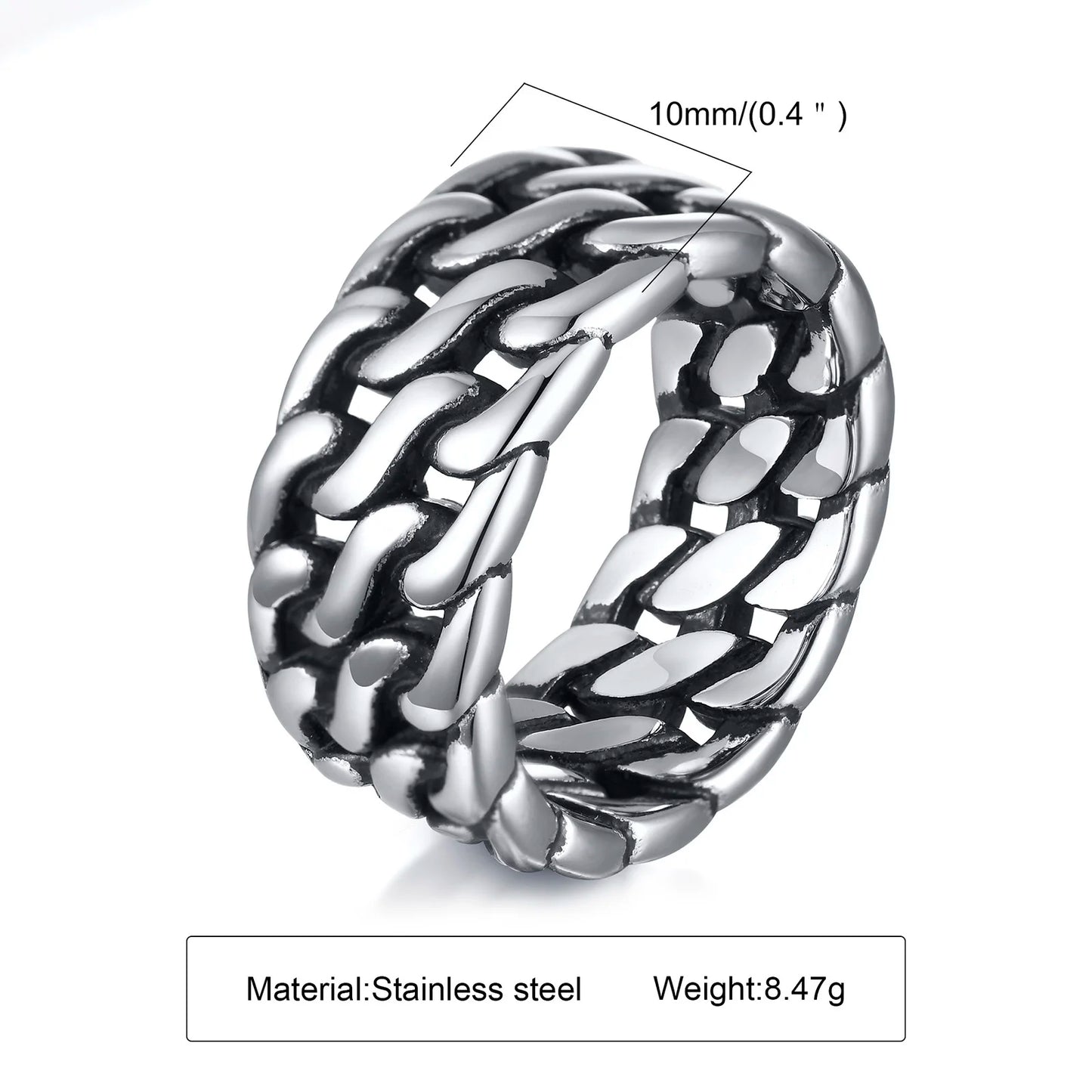 Cool Punk Vintage Natural Stone Rings for Men
