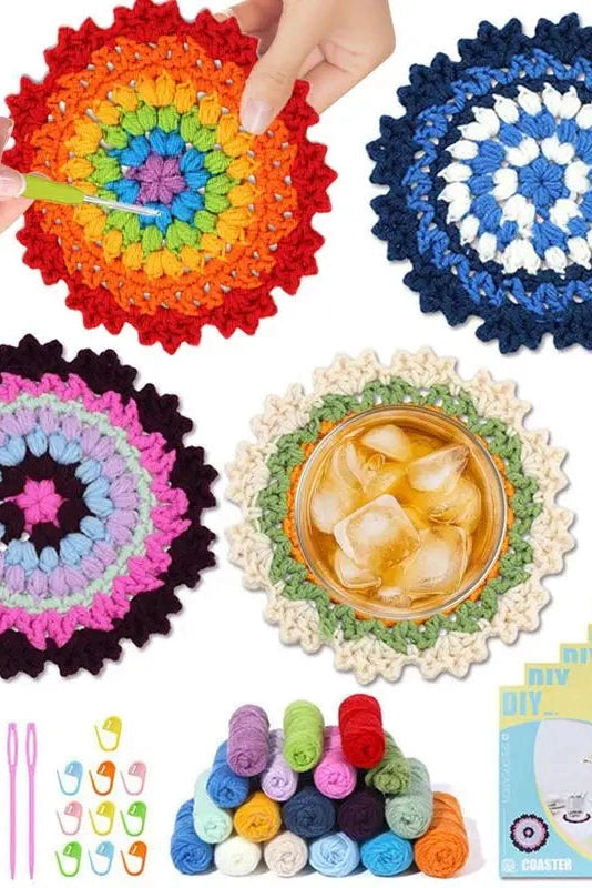 Crochet Flower Coasters Kit