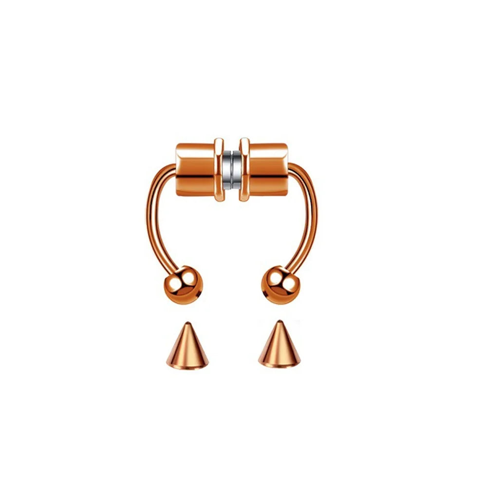 Women Fake Piercing Nose Ring Hoop