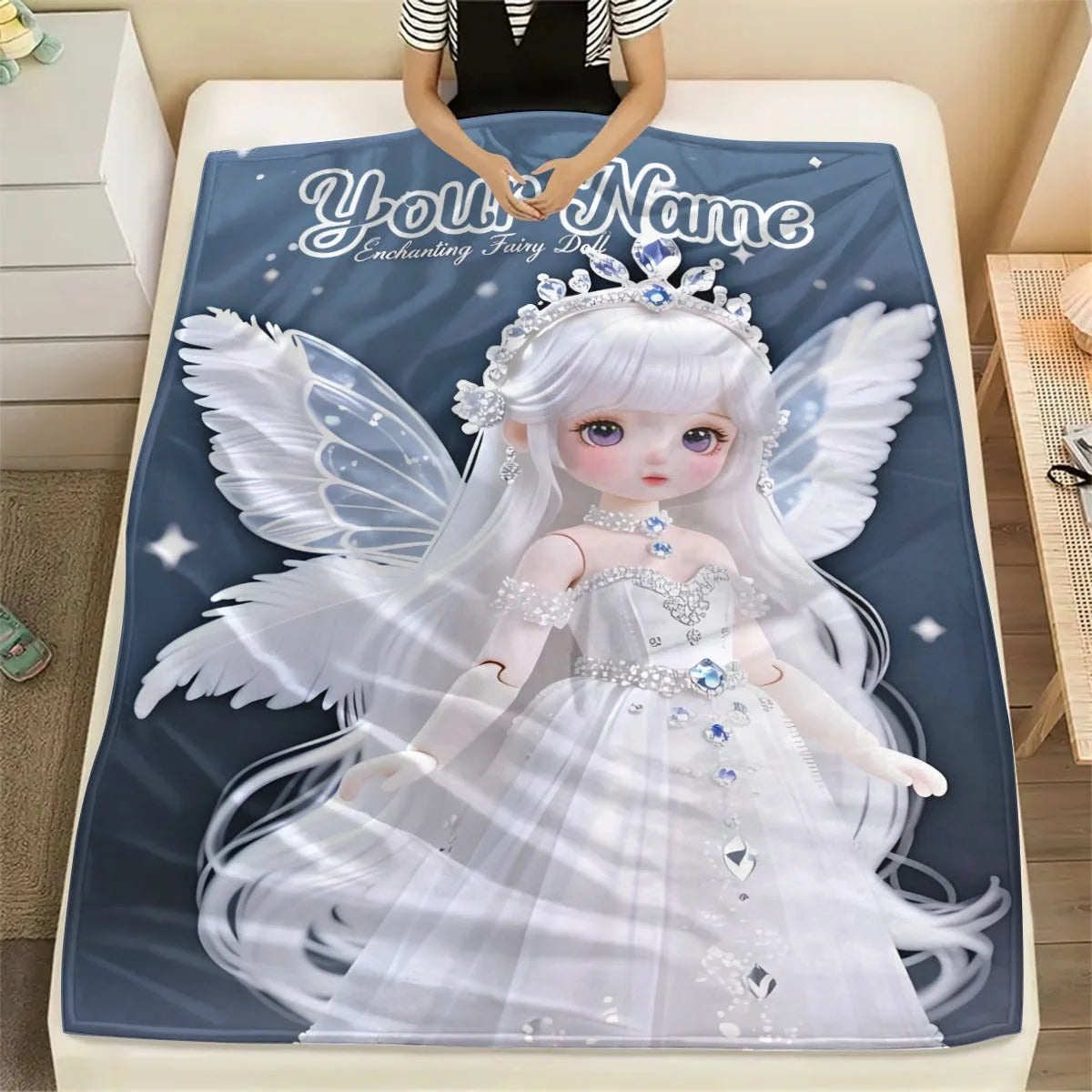 Personalized Angel Design Flannel Blanket