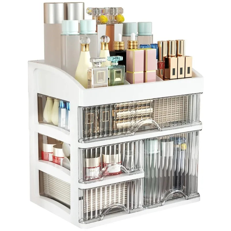 Large Makeup Organizer for Counter Top With 4 Drawers