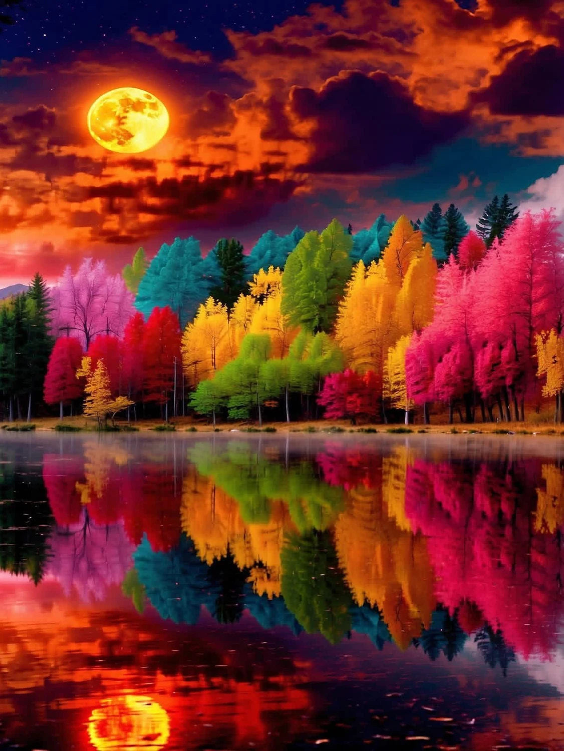 Full Square Drill Diamond Painting Sunset Moon River