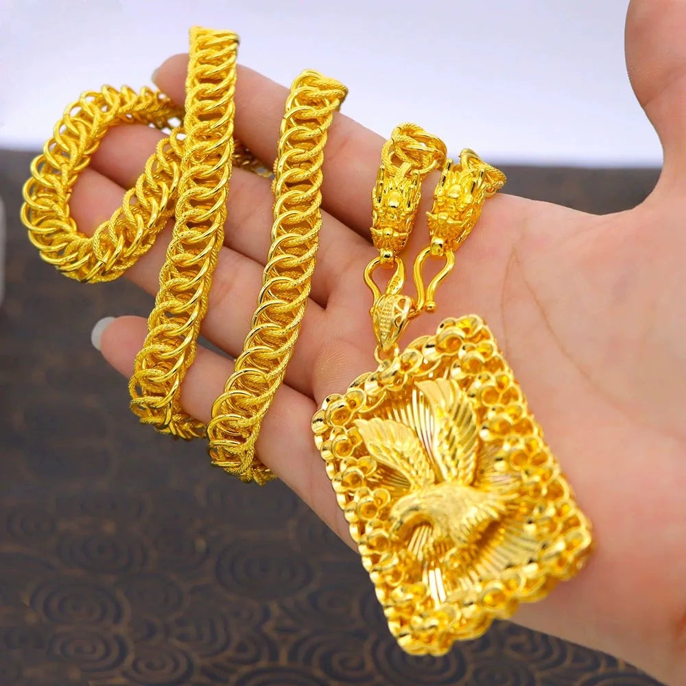 Luxury 24K 9999 Pure Gold Necklace