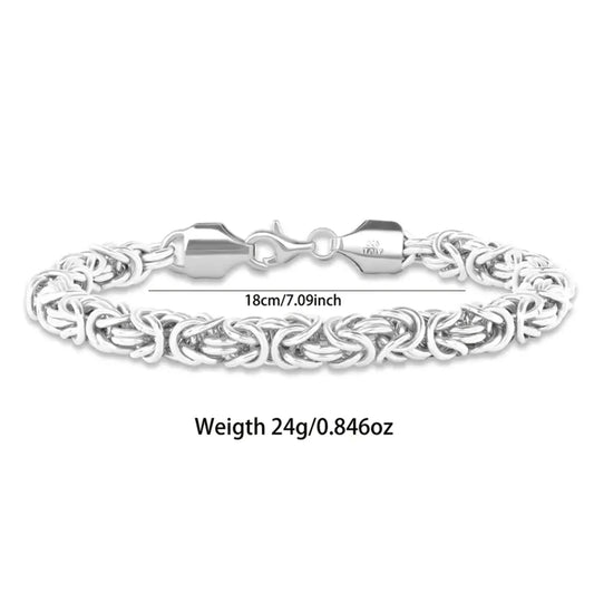 925 sterling silver Italian grass rope bracelet