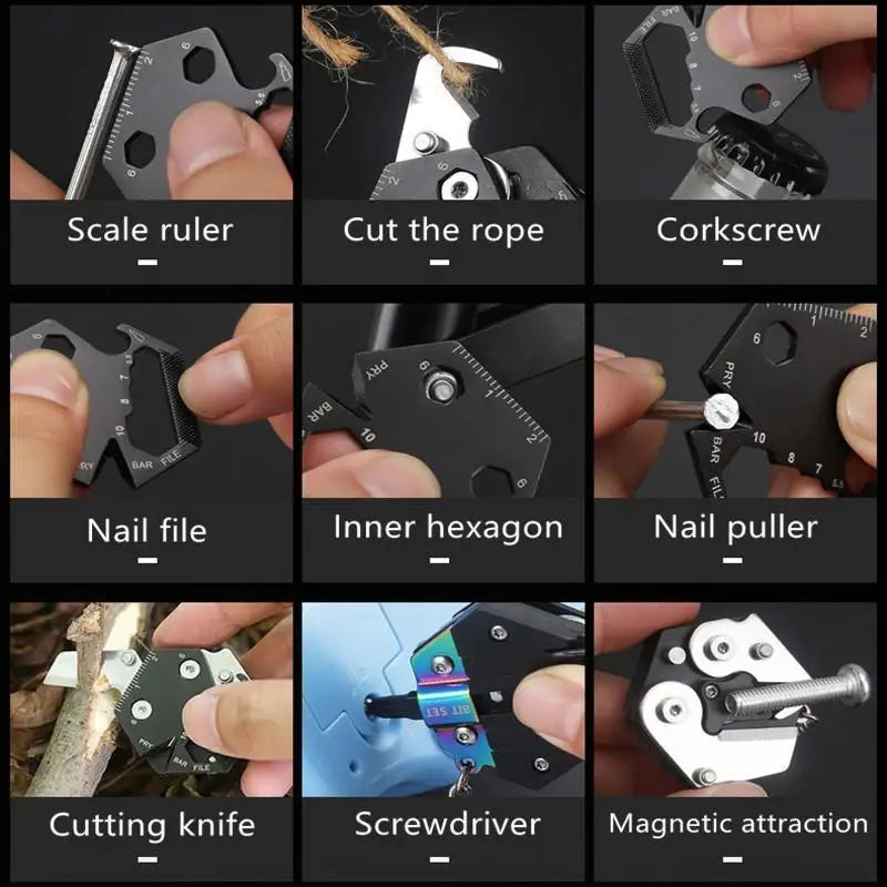 Multifunctional Hexagon Coin Outdoor EDC Tool Hexagon