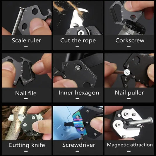 Multifunctional Hexagon Coin Outdoor EDC Tool Hexagon
