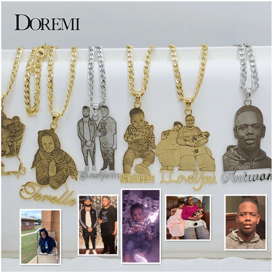 New Custom Photo Necklace with Name  Pendent