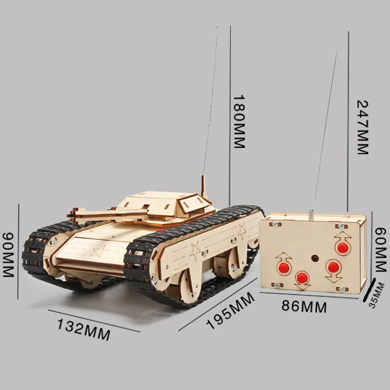 DIY Wooden 3D Puzzle Tank Model Science Kit
