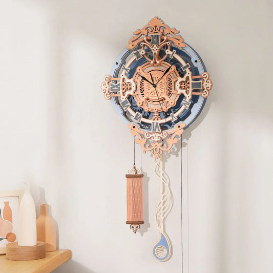 Robotime 3D Wooden Puzzle  Pendulum Quartz Clock