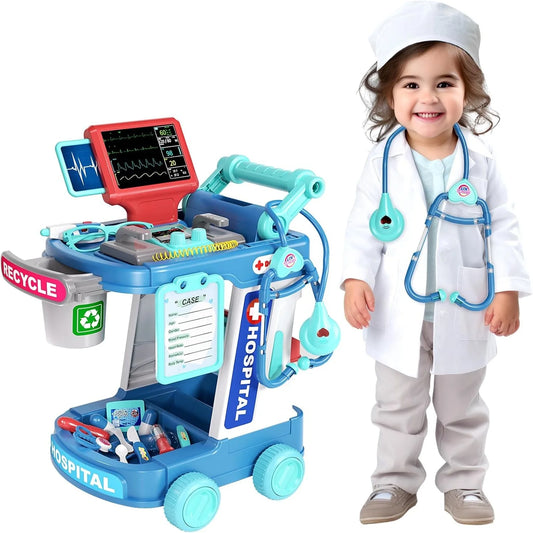 Doctor Cart Learning Toy Play Medical Station Set