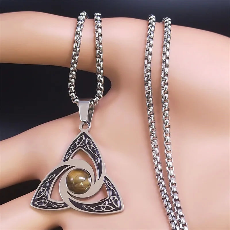 Viking Trinity Knot Necklace for Women Men