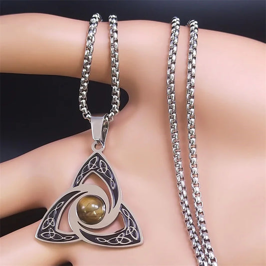 Viking Trinity Knot Necklace for Women Men