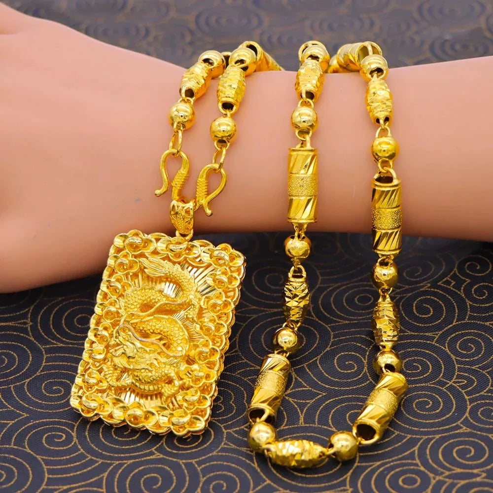Luxury 24K 9999 Pure Gold Necklace