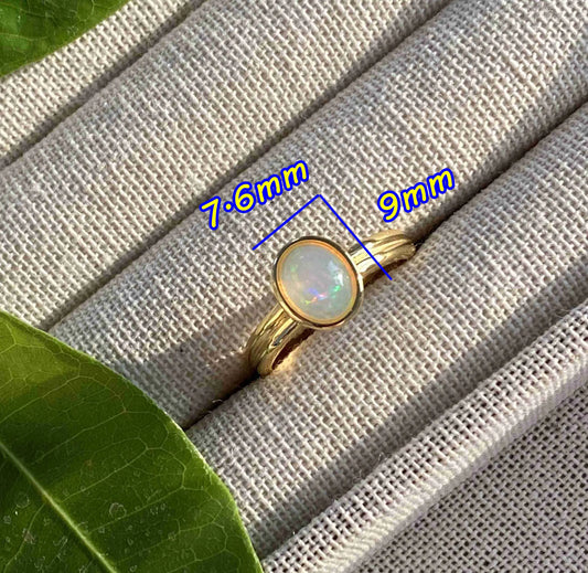 White Opal ring  925 Silver