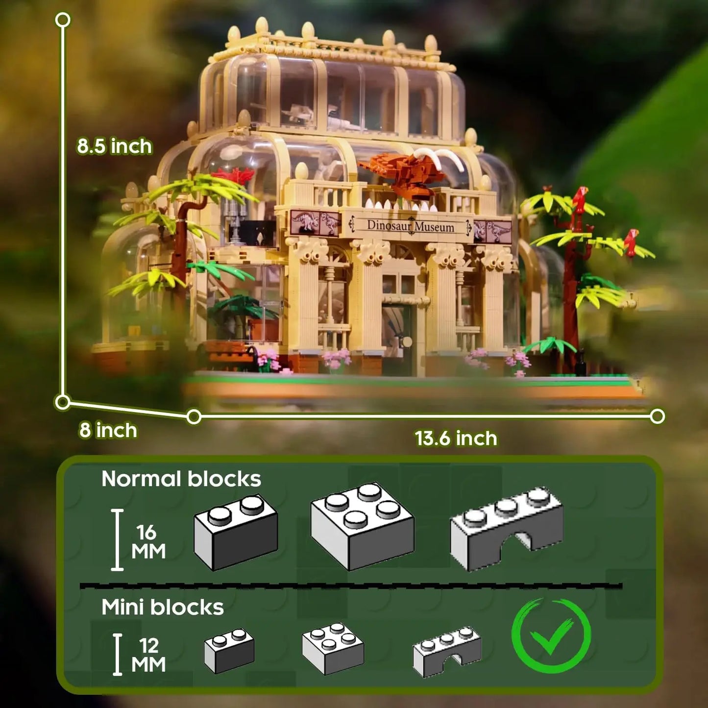 2788 PCS Dinosaur Museum Building Blocks