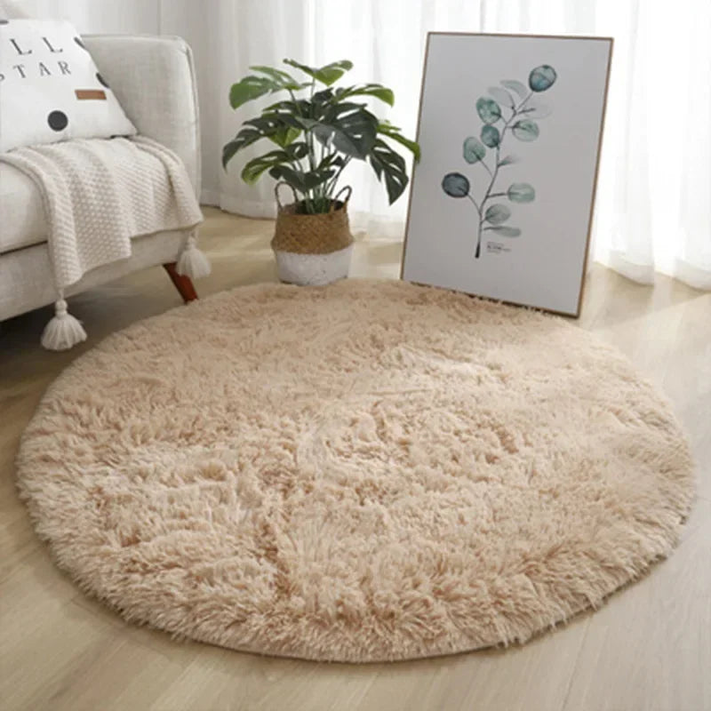 Super Soft Plush Round Rug Mat ---3' x 3"  across