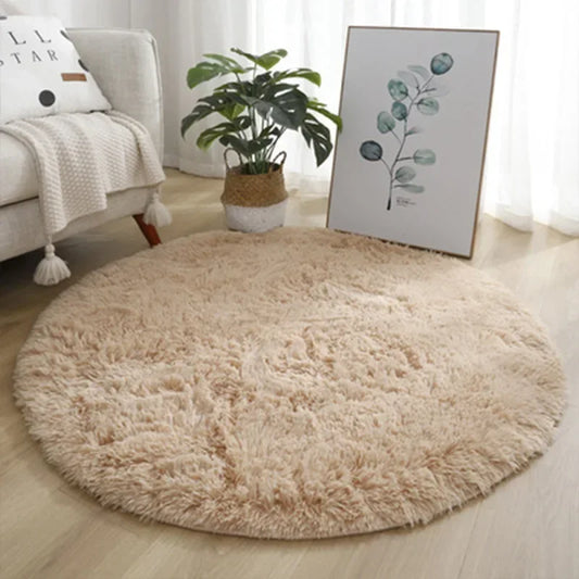 Super Soft Plush Round Rug Mat ---3' x 3"  across