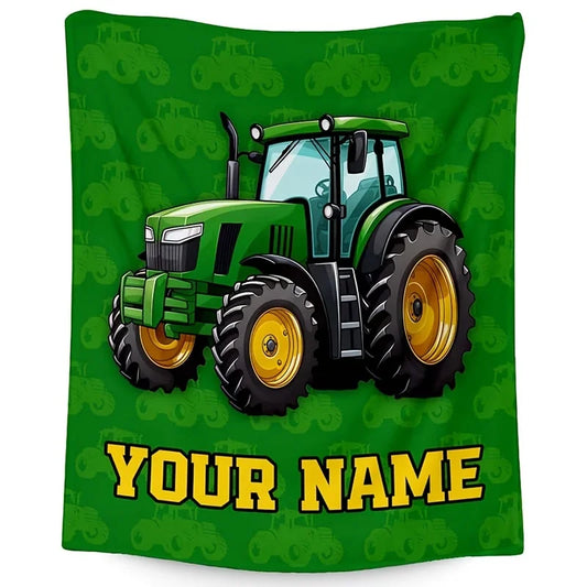 Green tractor blanket
