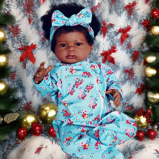 Risbecko 20 Inch Lifelike Black Reborn Baby Doll