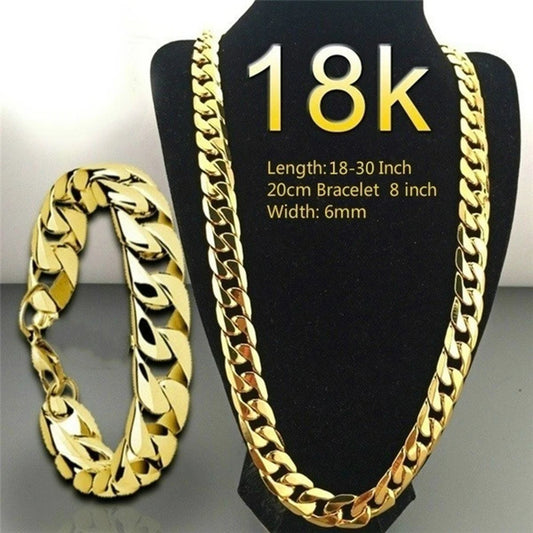 LLX Men 18K Gold Necklace Fashion Men