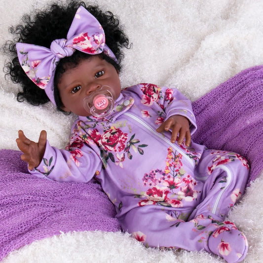 Risbecko 20 Inch Lifelike Black Reborn Baby Doll