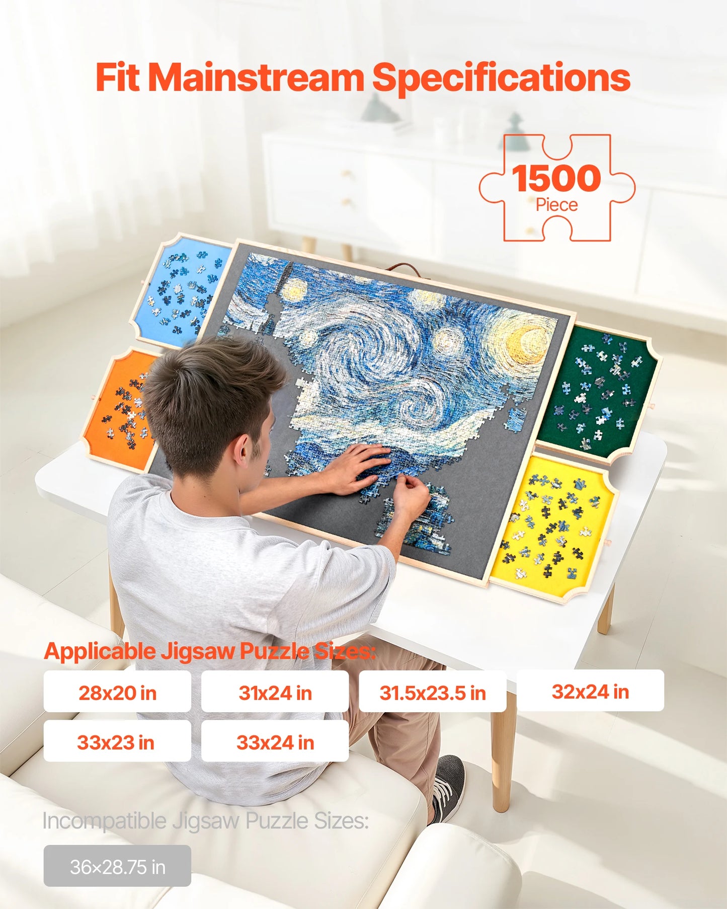 VEVOR 1500 Piece Rotating Puzzle Board