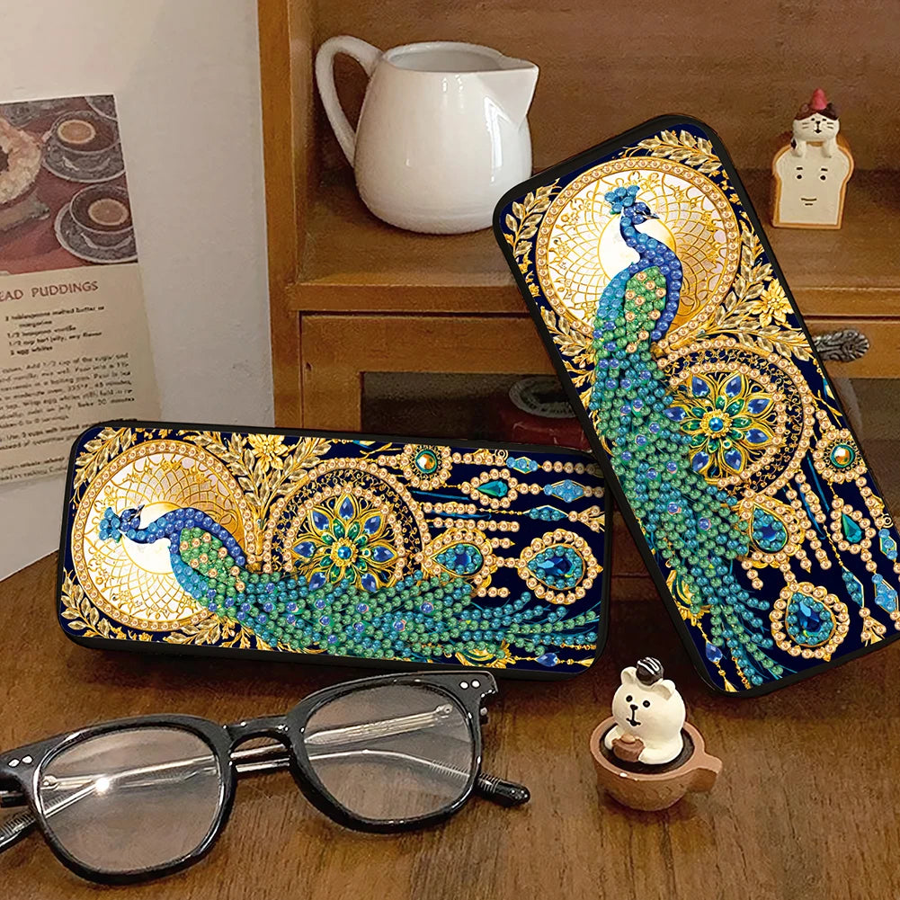 Feather Diamond Painting Eyeglasses Case