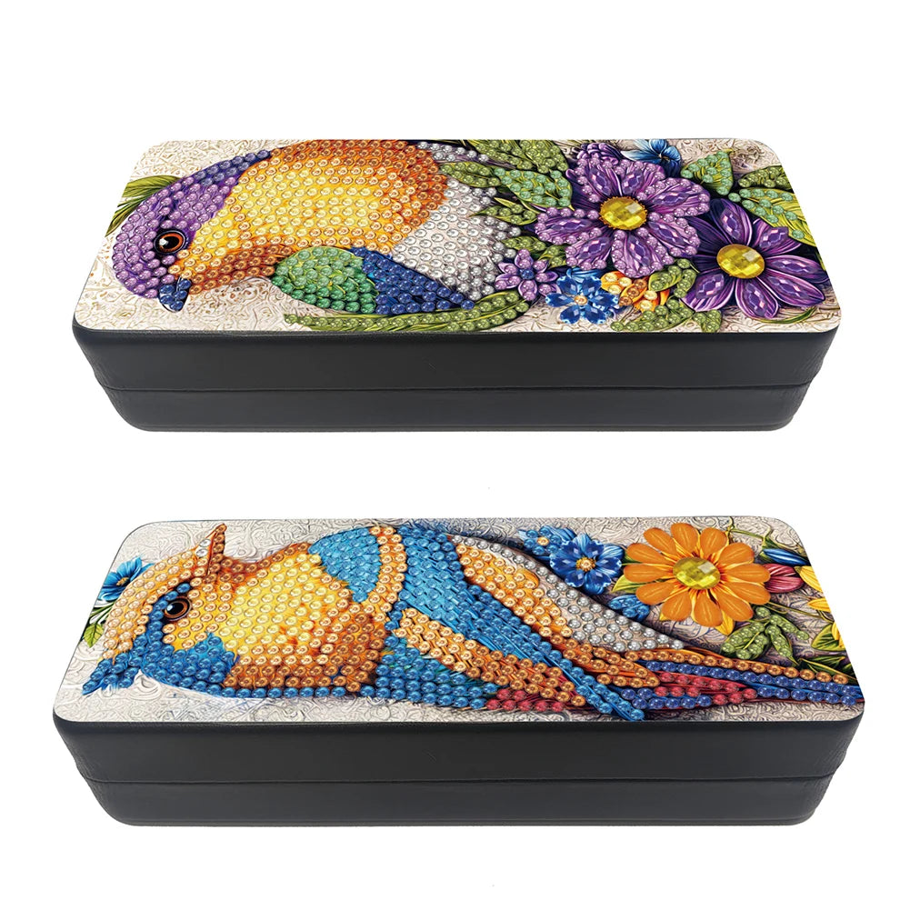 Feather Diamond Painting Eyeglasses Case
