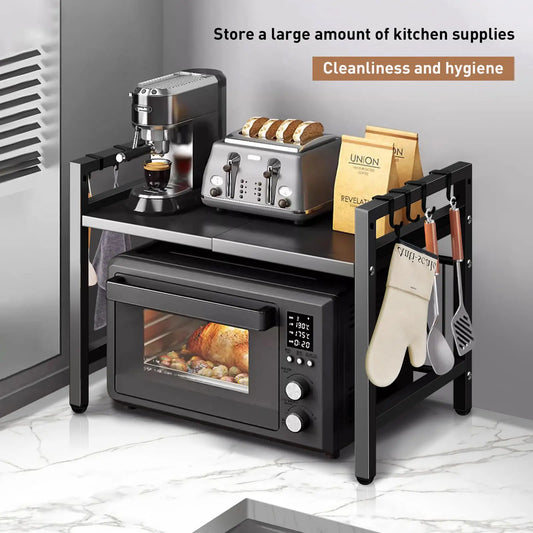 1pc Expandable 16--24 Inches Microwave Shelf Organizer