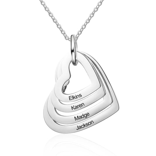 Personalized Stainless Steel Engraved Necklace with 2-6 Names