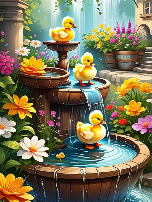 Duck Diamond Embroidery Bird Bath