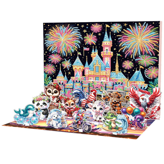 12 Animals DIY Diamond Ornaments Scene Box