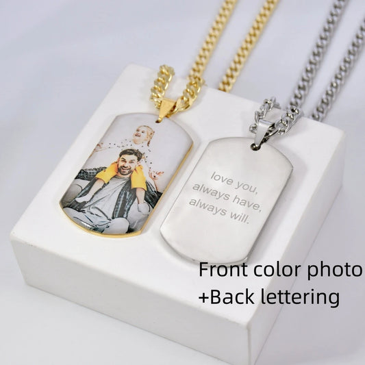 Men Stainless Custom Photo Necklace