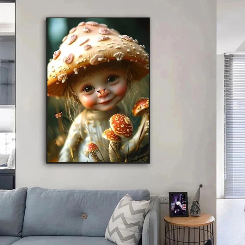 Diamond Painting Cartoon Girl Flower