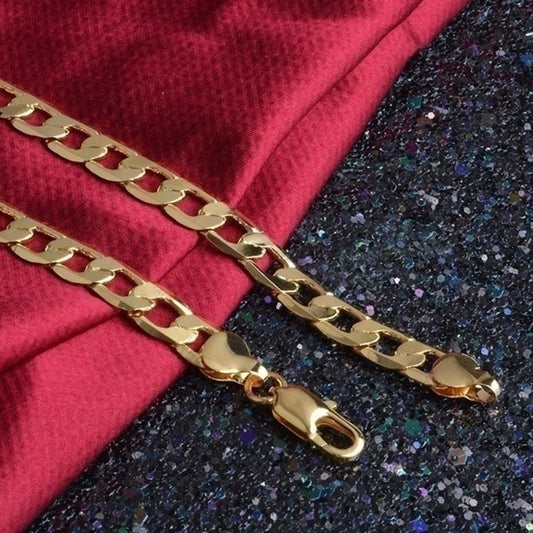 Men 18K Gold Color Necklace     18--30 inches