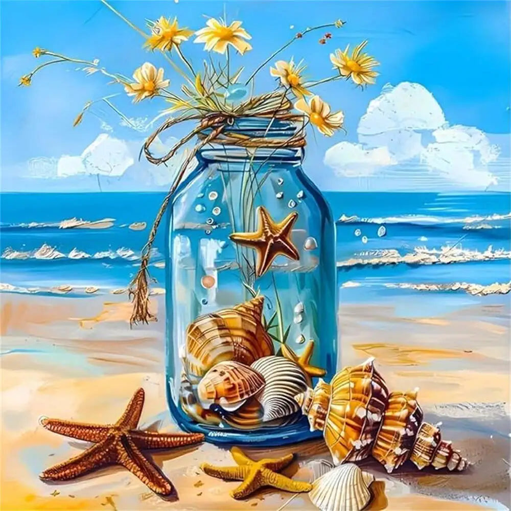 5D Diamond Painting Seaside Jar