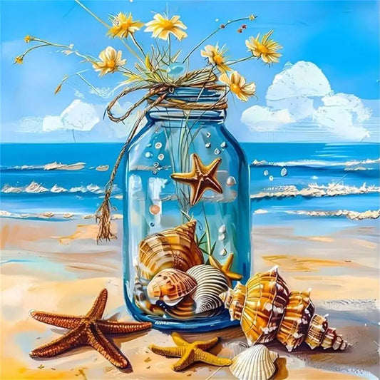 5D Diamond Painting Seaside Jar
