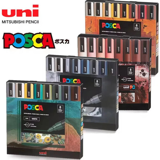 8 Color Japan UNI POSCA Acrylic Markers  Box Set