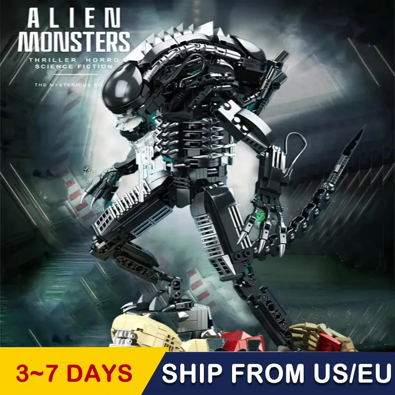 New  882pcs MOC Creativity Alien Building Blocks