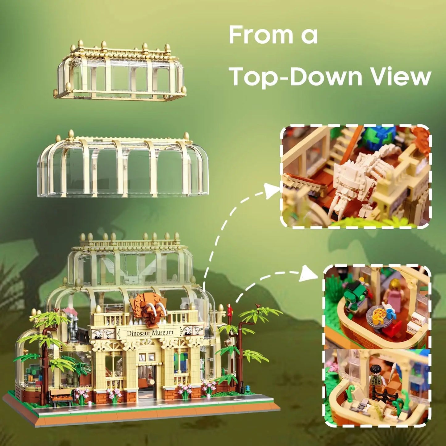 2788 PCS Dinosaur Museum Building Blocks
