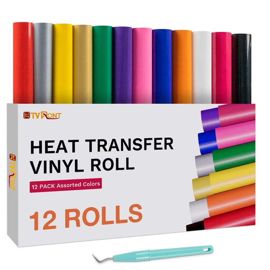 HTVRONT 12 Pack 12inX5ft Vinyl  Roll