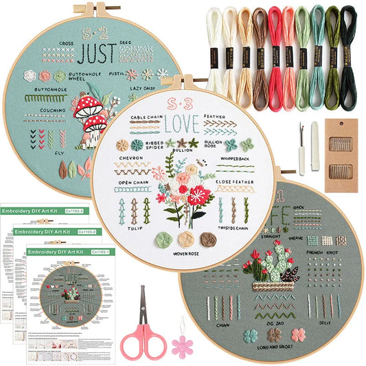 3 Piece  Embroidery Starter Kit for DIY Crafter